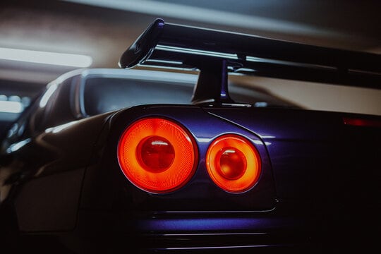 Close-up of a Nissan Skyline GT-R rear light