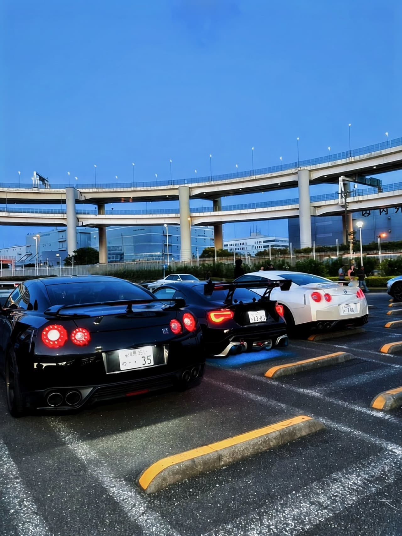 JDM car lineup at Daikoku Parking Area